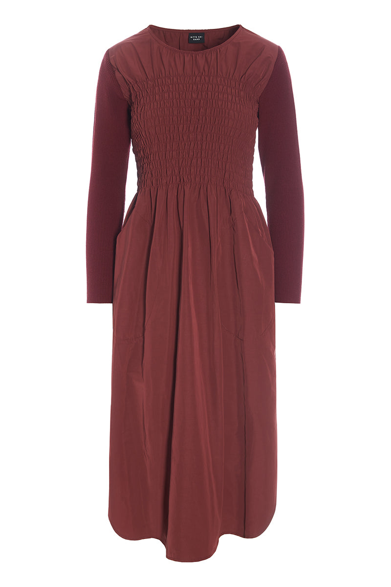 Fukkura poplin dress with smock