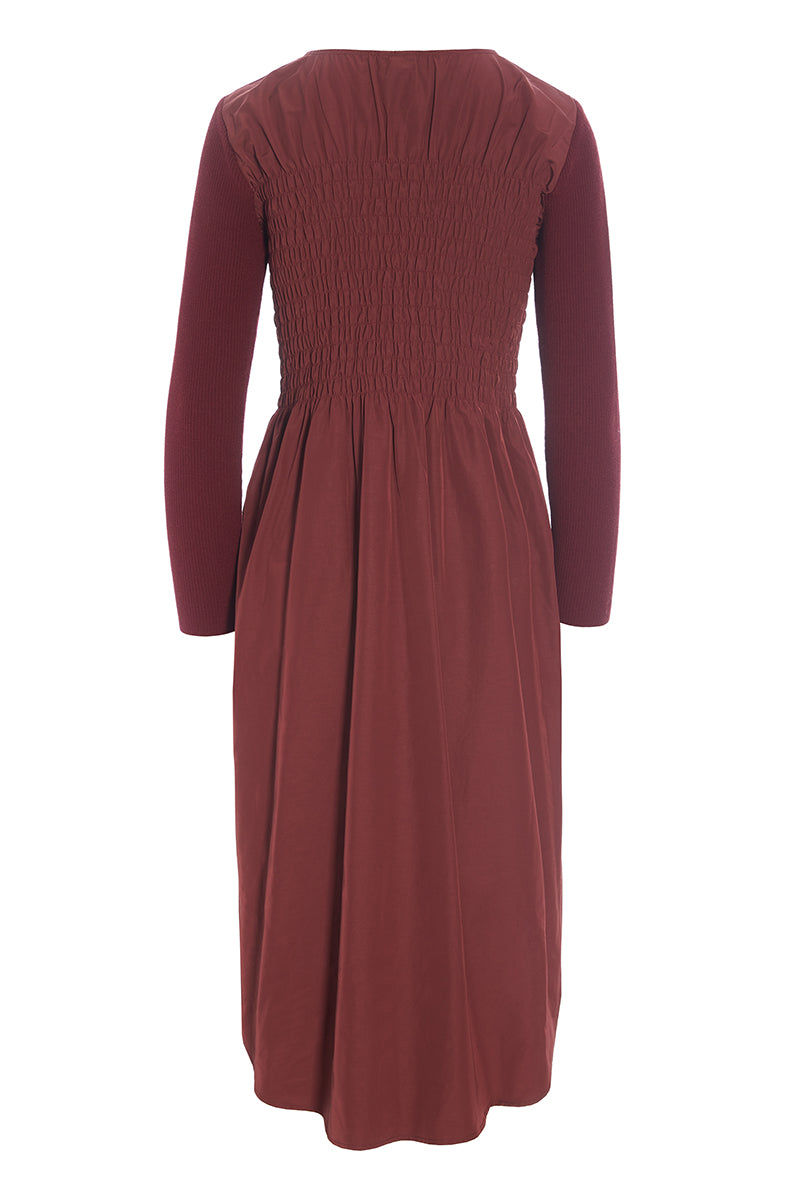 Fukkura poplin dress with smock