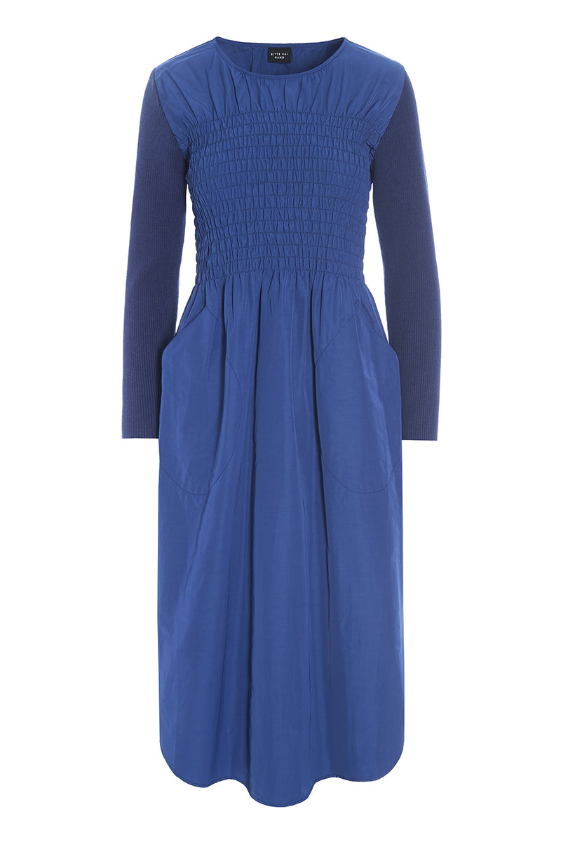 Fukkura poplin dress with smock