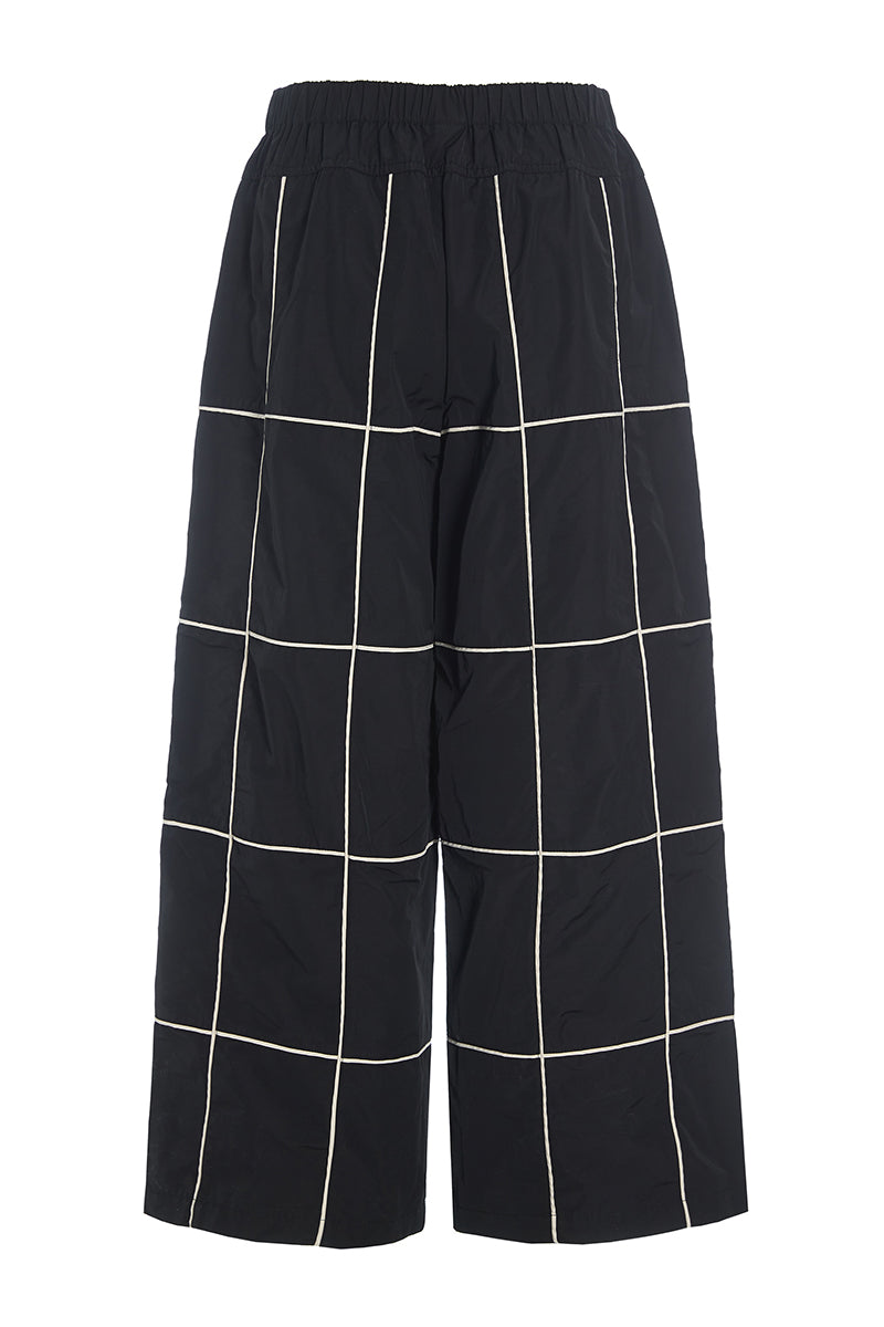 Fukkura poplin pants with pintuck