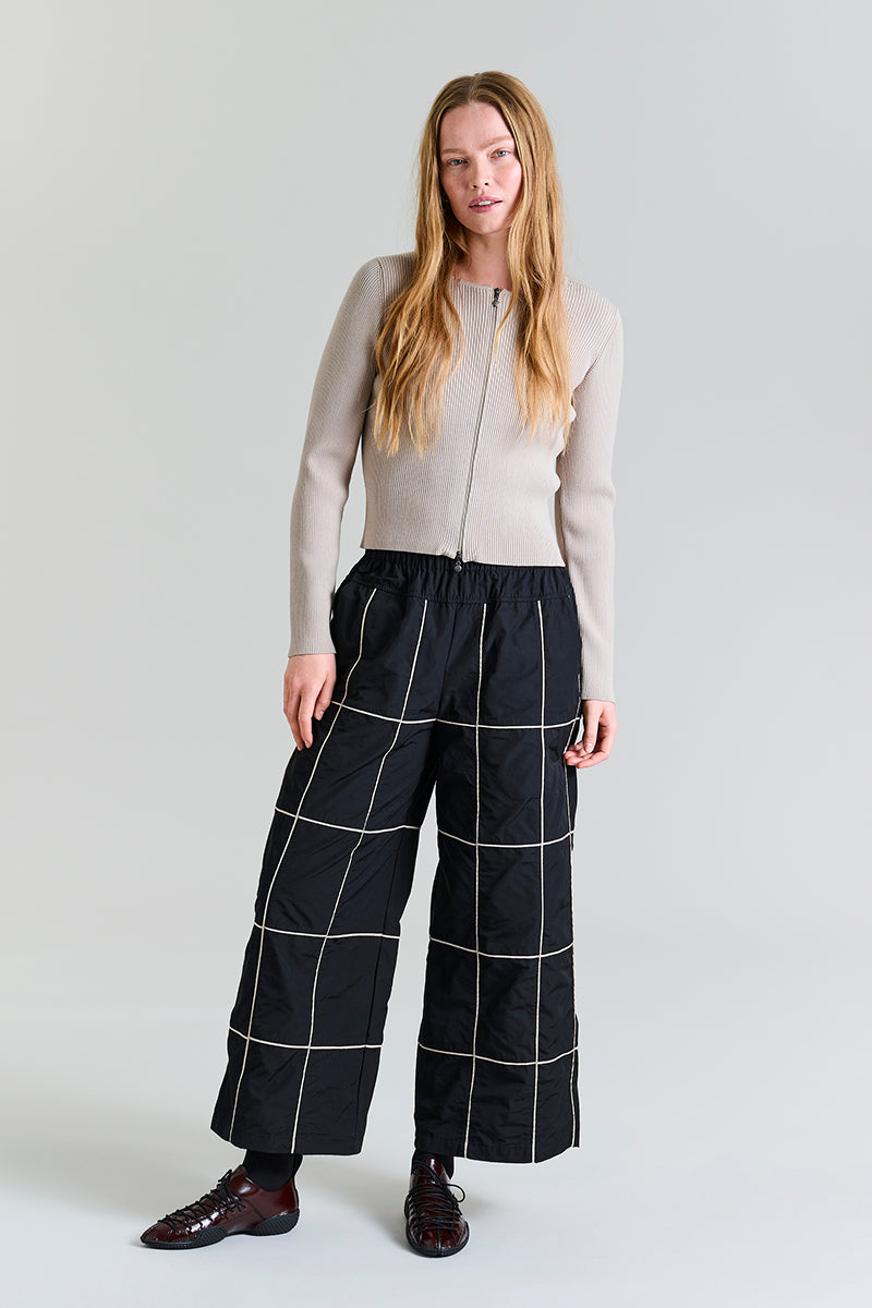 Fukkura poplin pants with pintuck