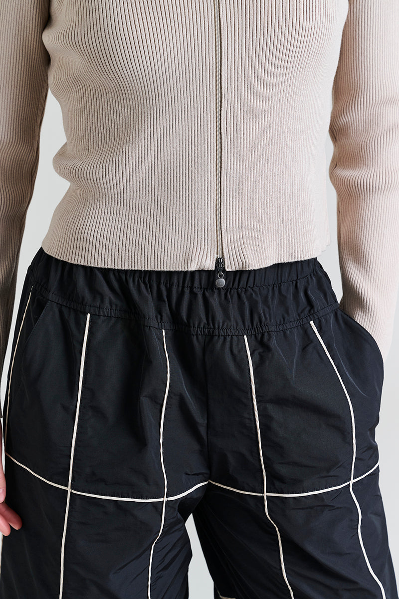 Fukkura poplin pants with pintuck