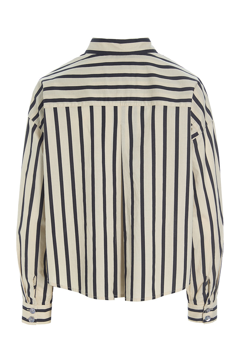 Pirate stripe blouse with pleats