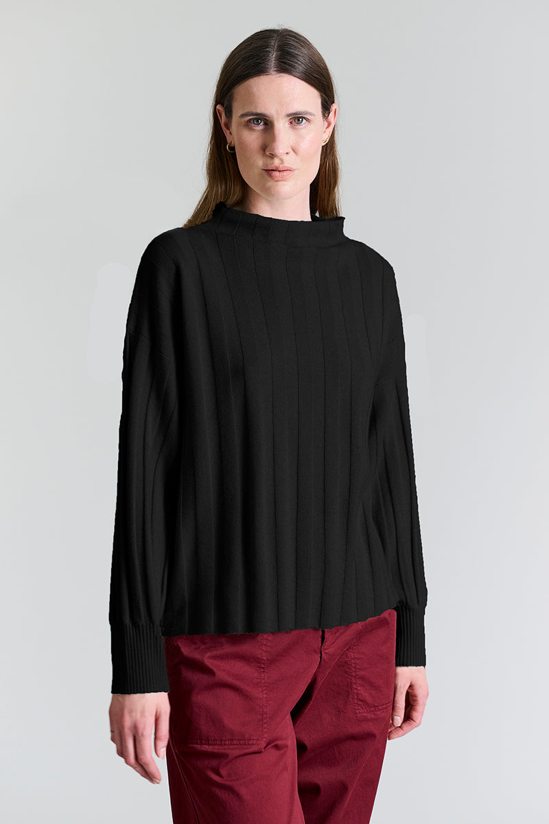 Cloud cashmere rib blouse sweater