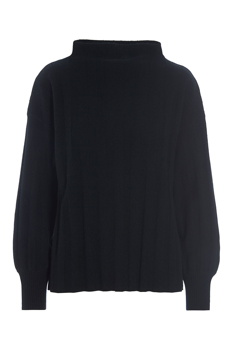 Cloud cashmere rib blouse sweater