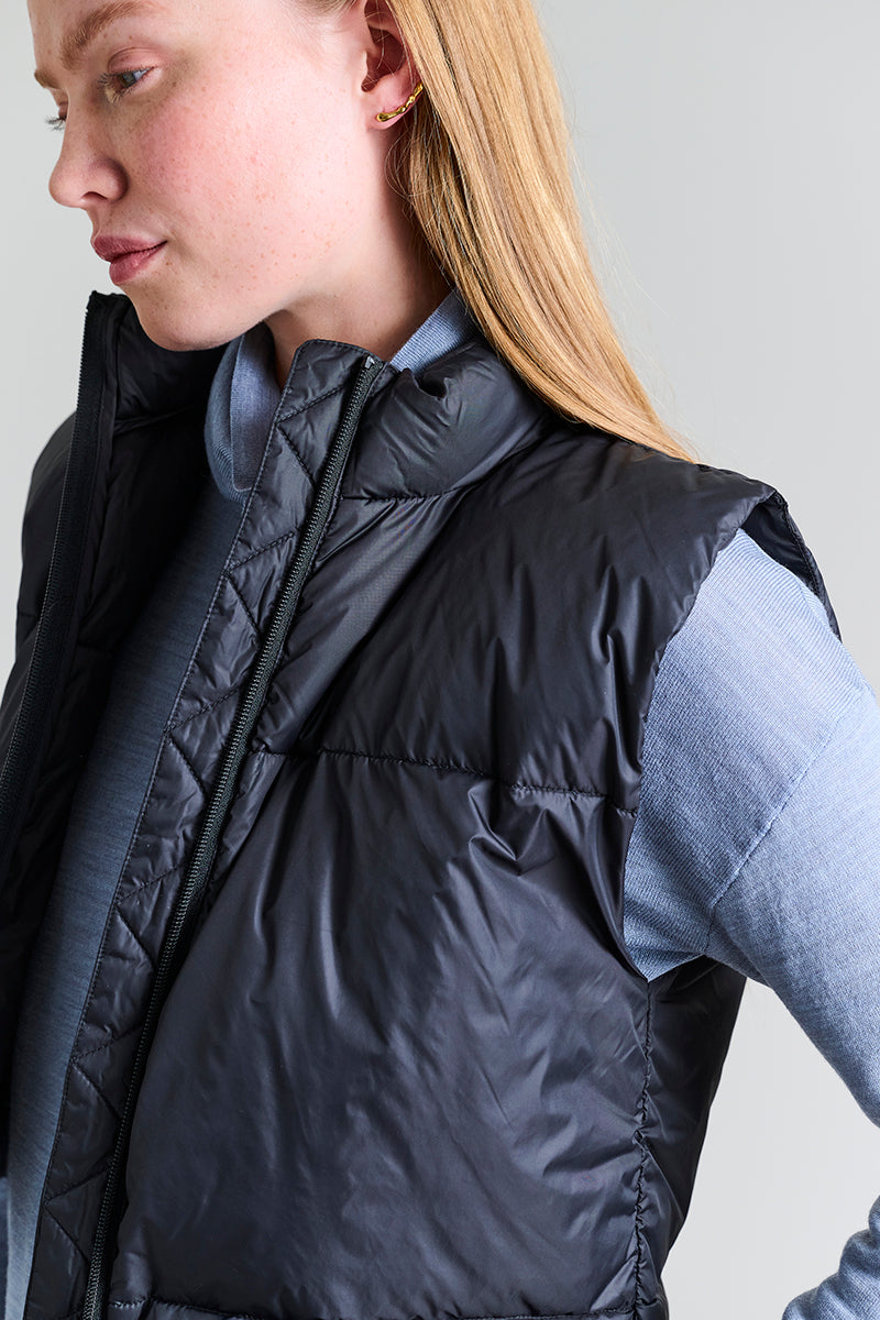 Feather down short waistcoat