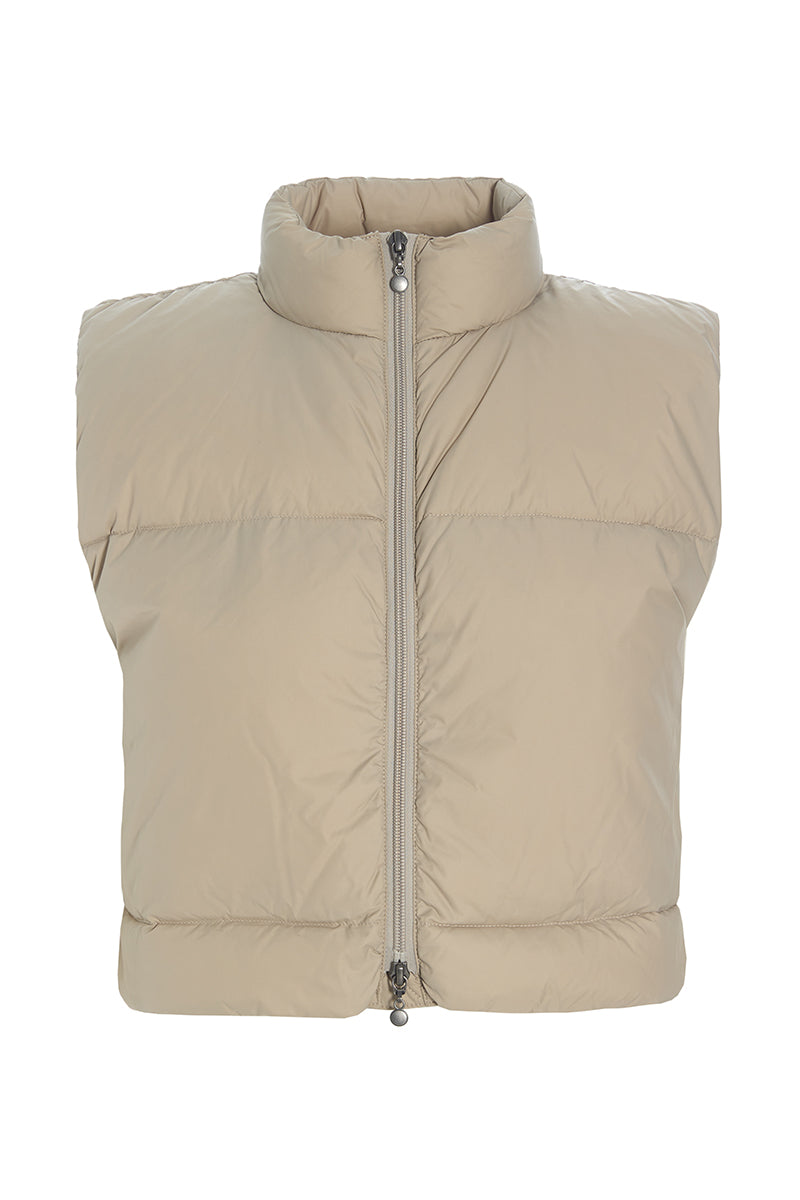 Feather down short waistcoat