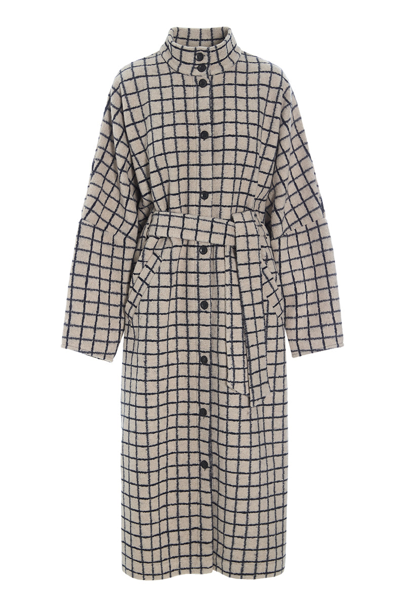 Woollen wire oversize coat