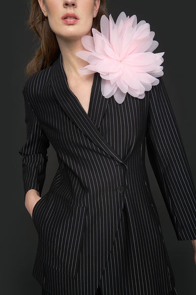 Pinstripe jersey blazer jacket