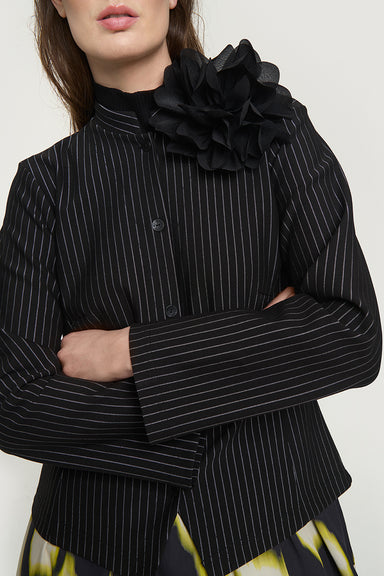 Pinstripe jersey jacket