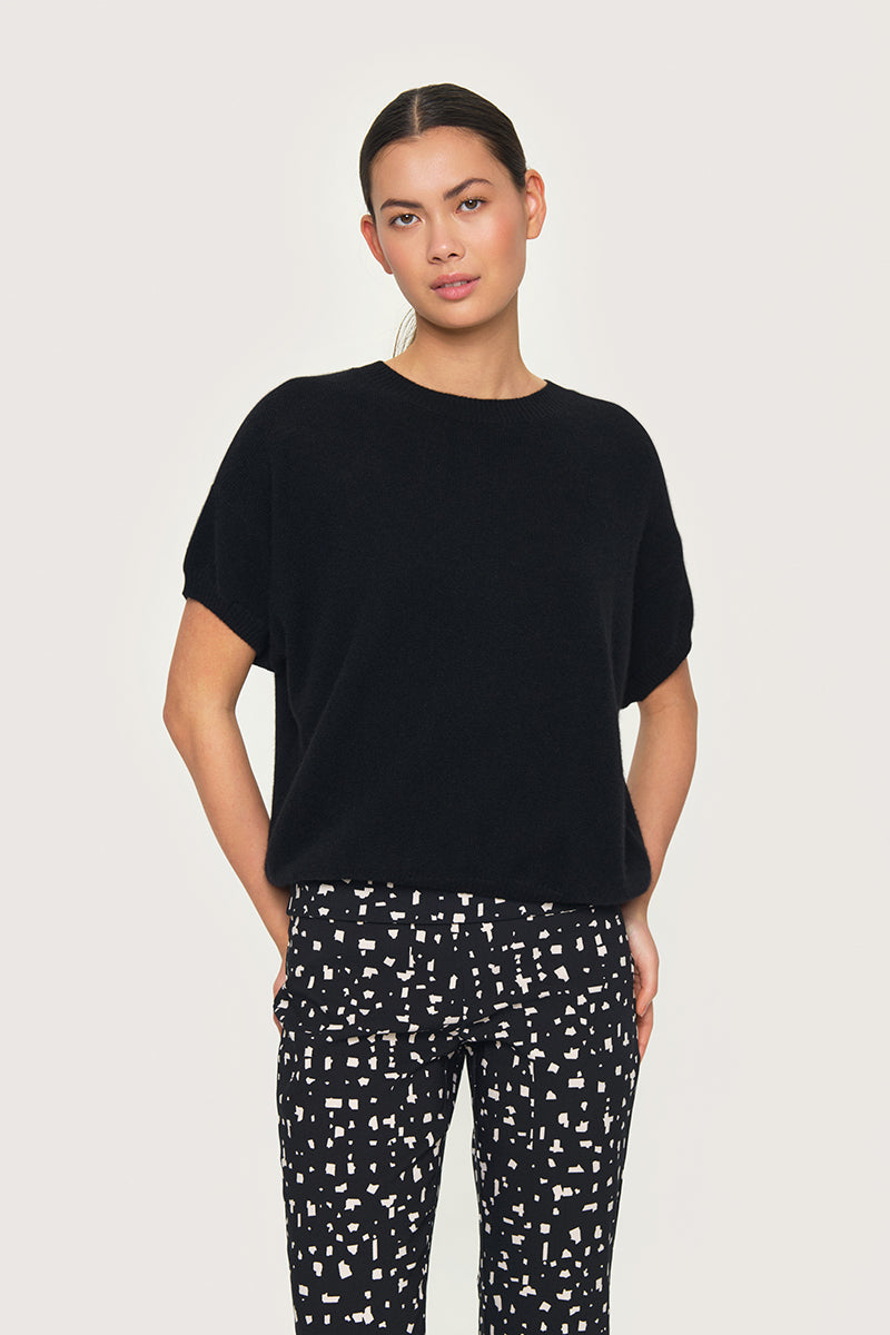 Cloud cashmere short-sleeved blouse