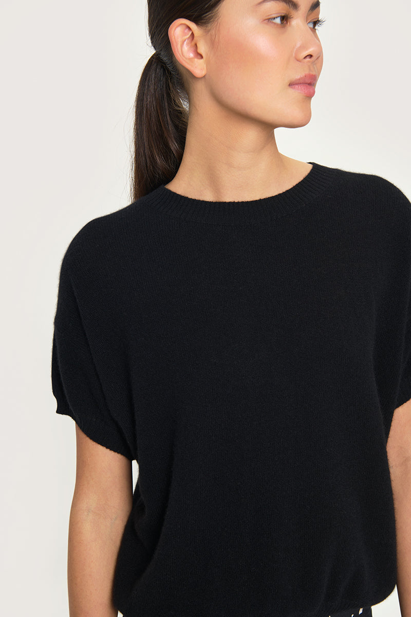 Cloud cashmere short-sleeved blouse