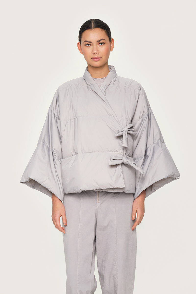 Feather down jacket with ties