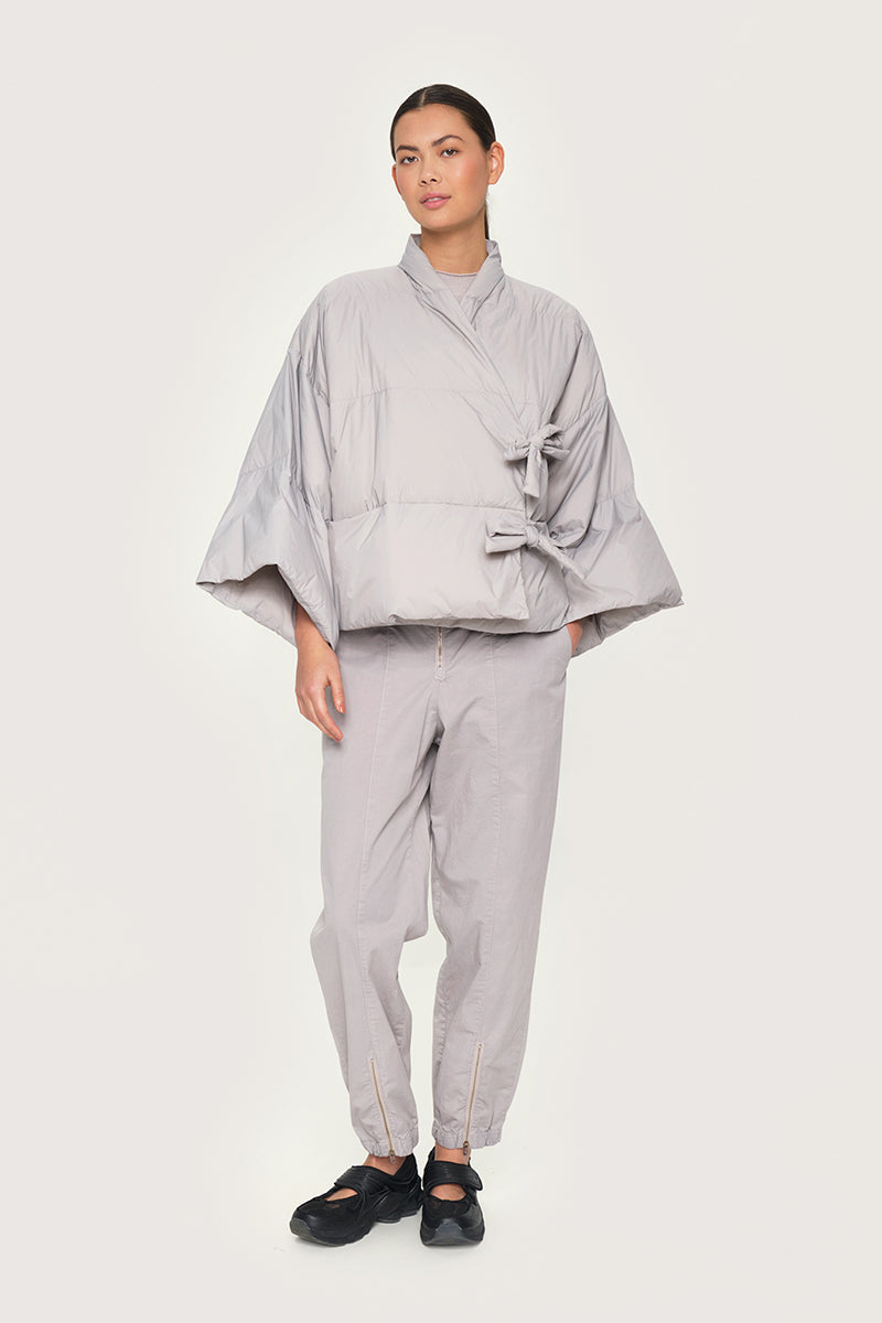 Feather down jacket with ties