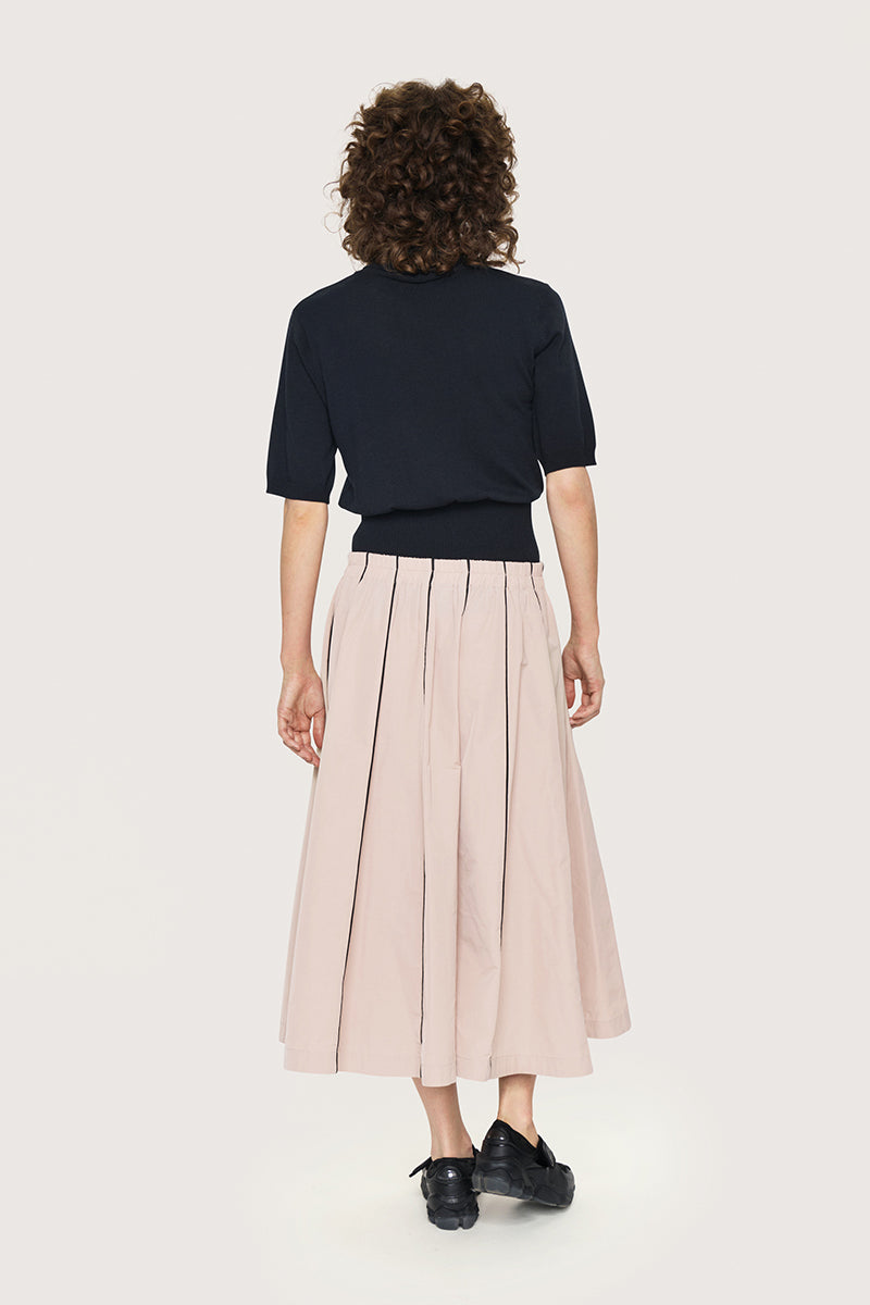 Fukkura poplin skirt with piping