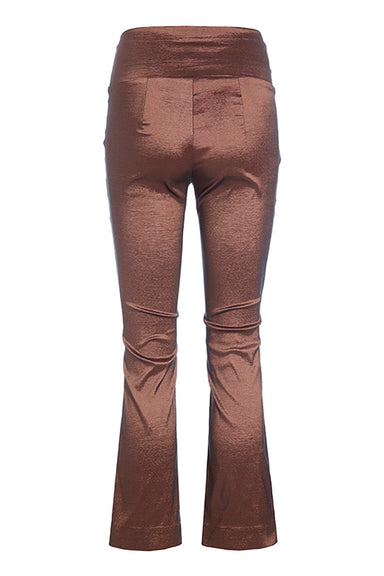 Changeant stretch pants with flare