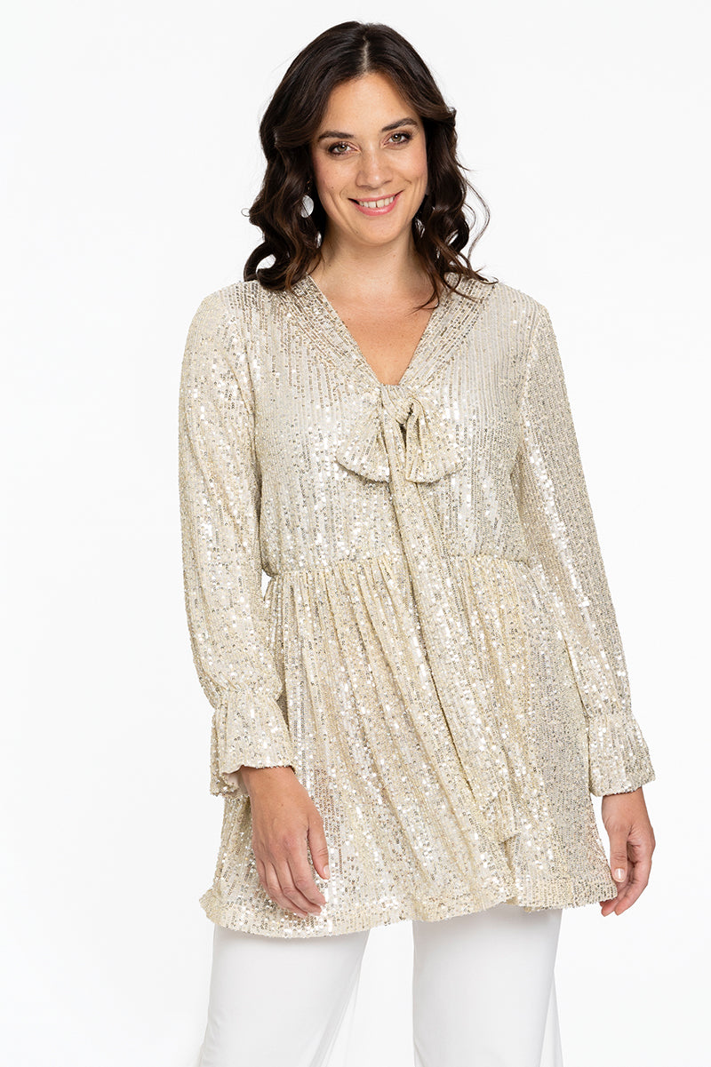 Tunic Paillete V- neck