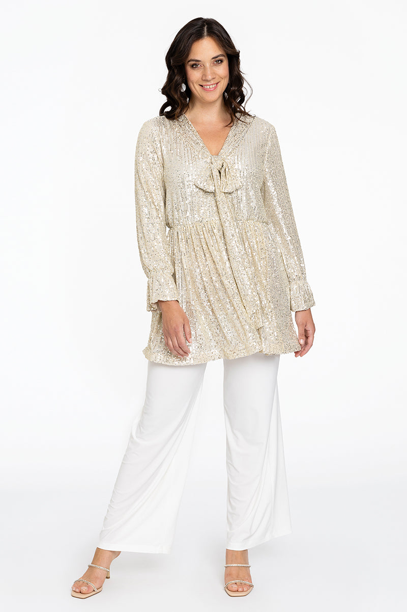 Tunic Paillete V- neck