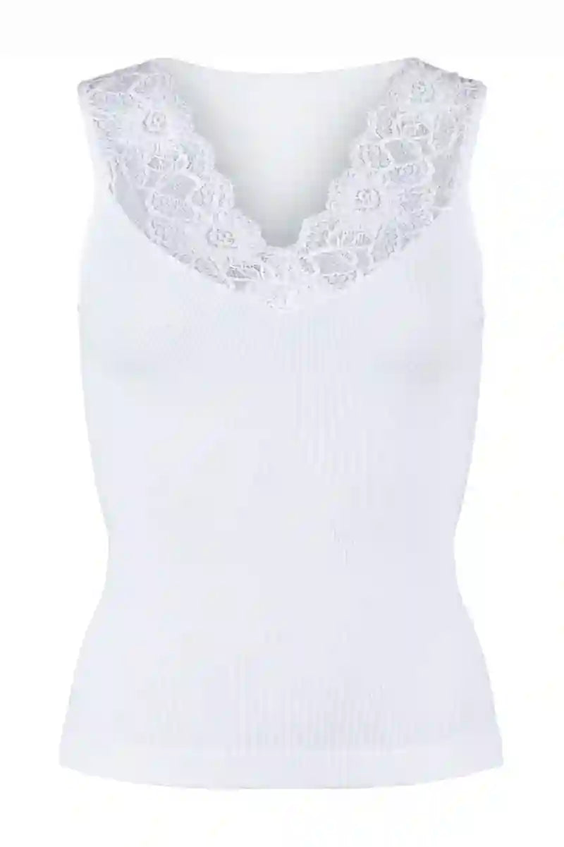 Belen rib v-lace Top