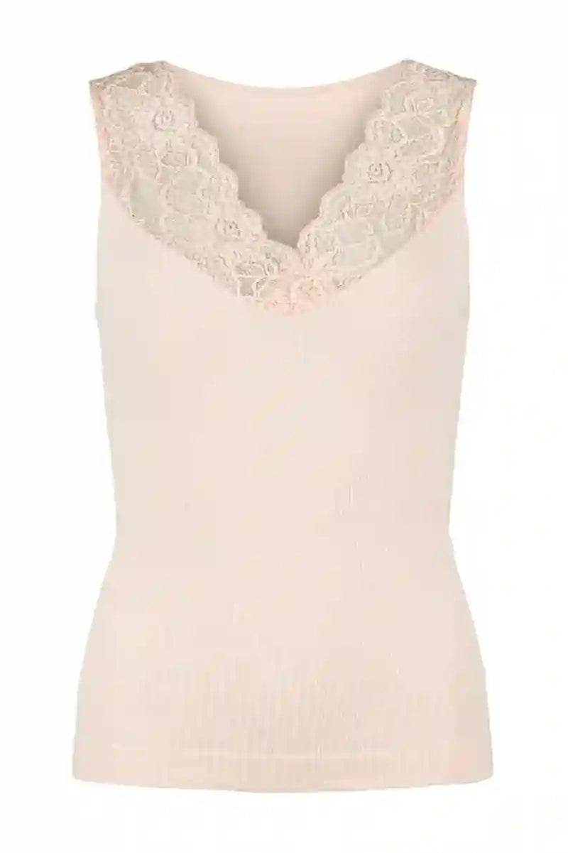 Belen rib v-lace Top
