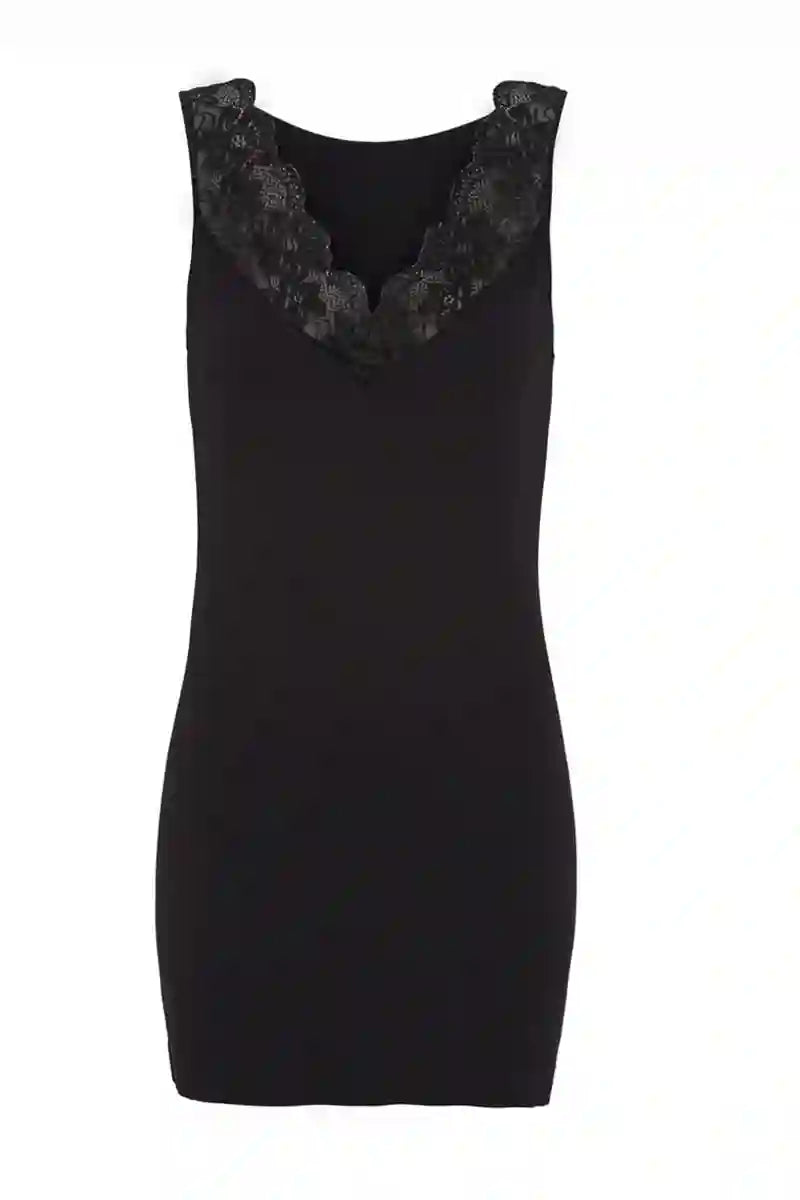 Belen rib v-lace top plus