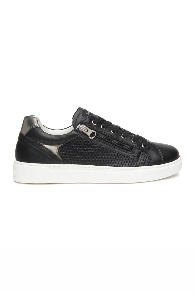 Basketweave side zip sneakers