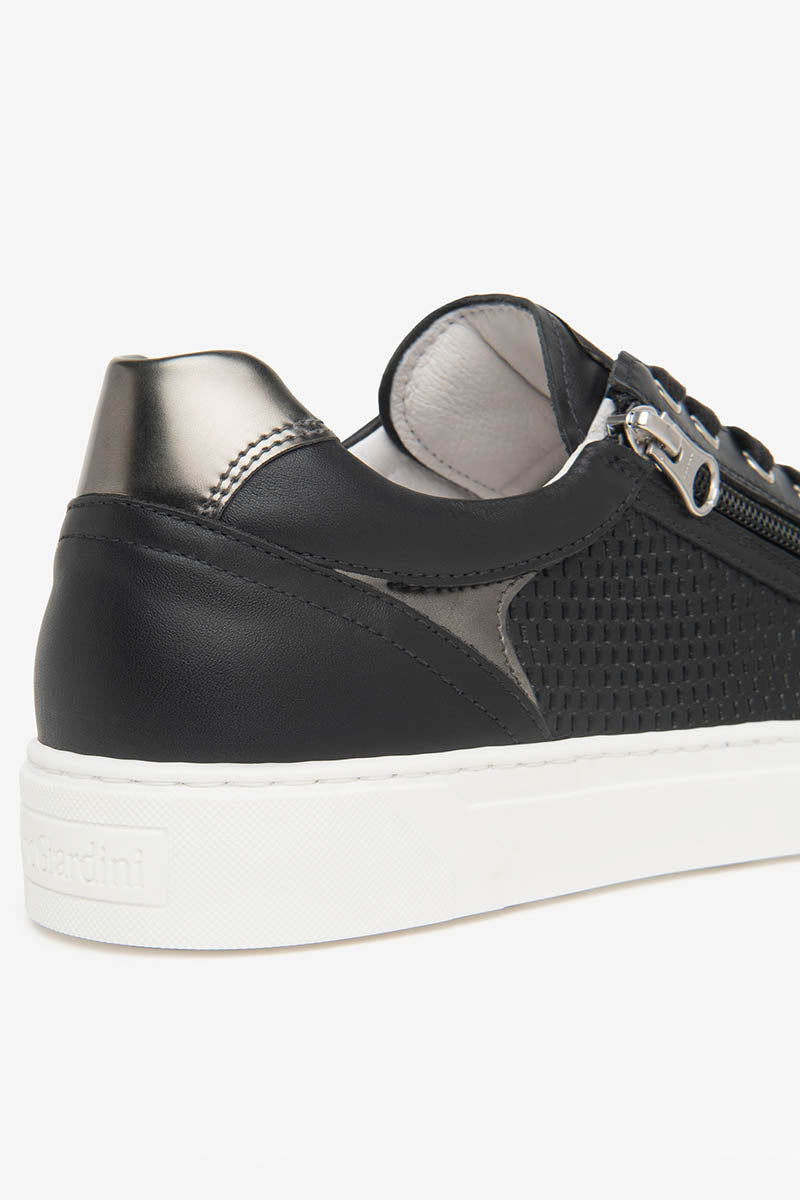 Basketweave side zip sneakers