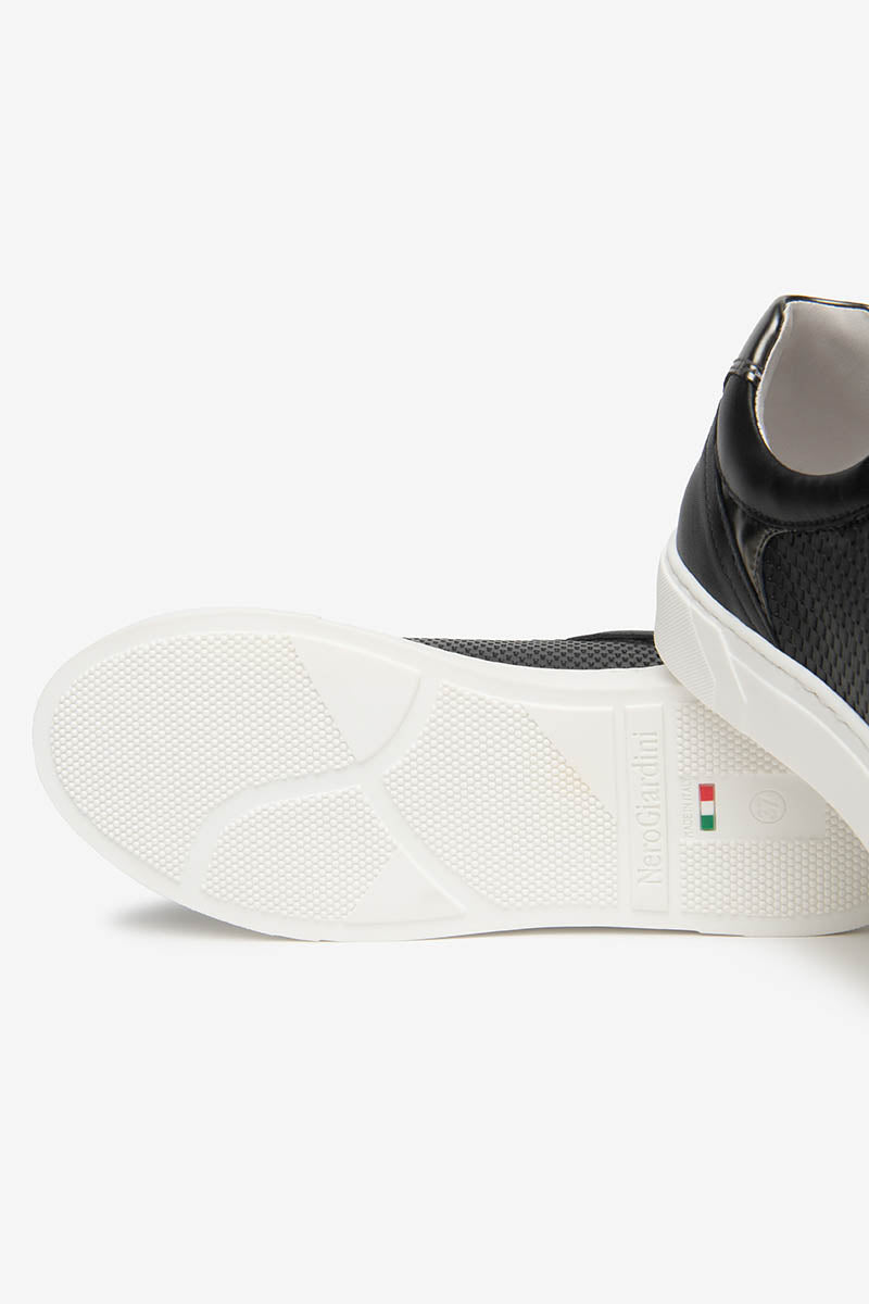 Basketweave side zip sneakers