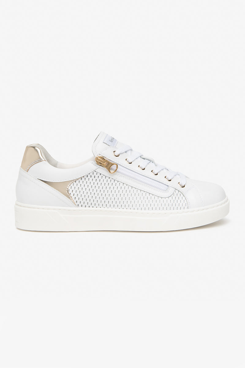 Basketweave side zip sneakers
