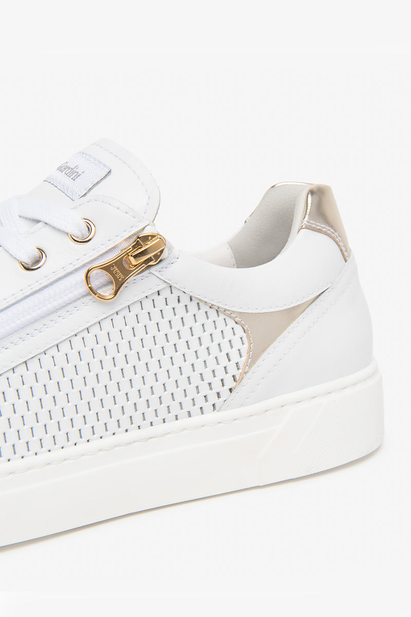 Basketweave side zip sneakers
