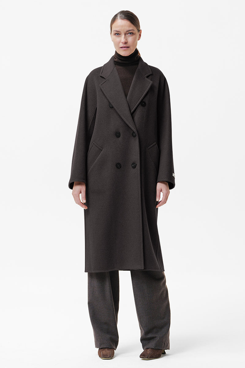 Elvia double-breasted long coat