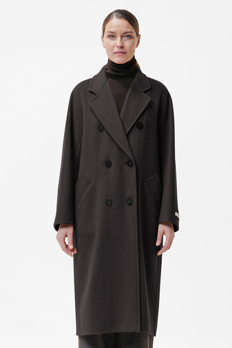 Elvia double-breasted long coat