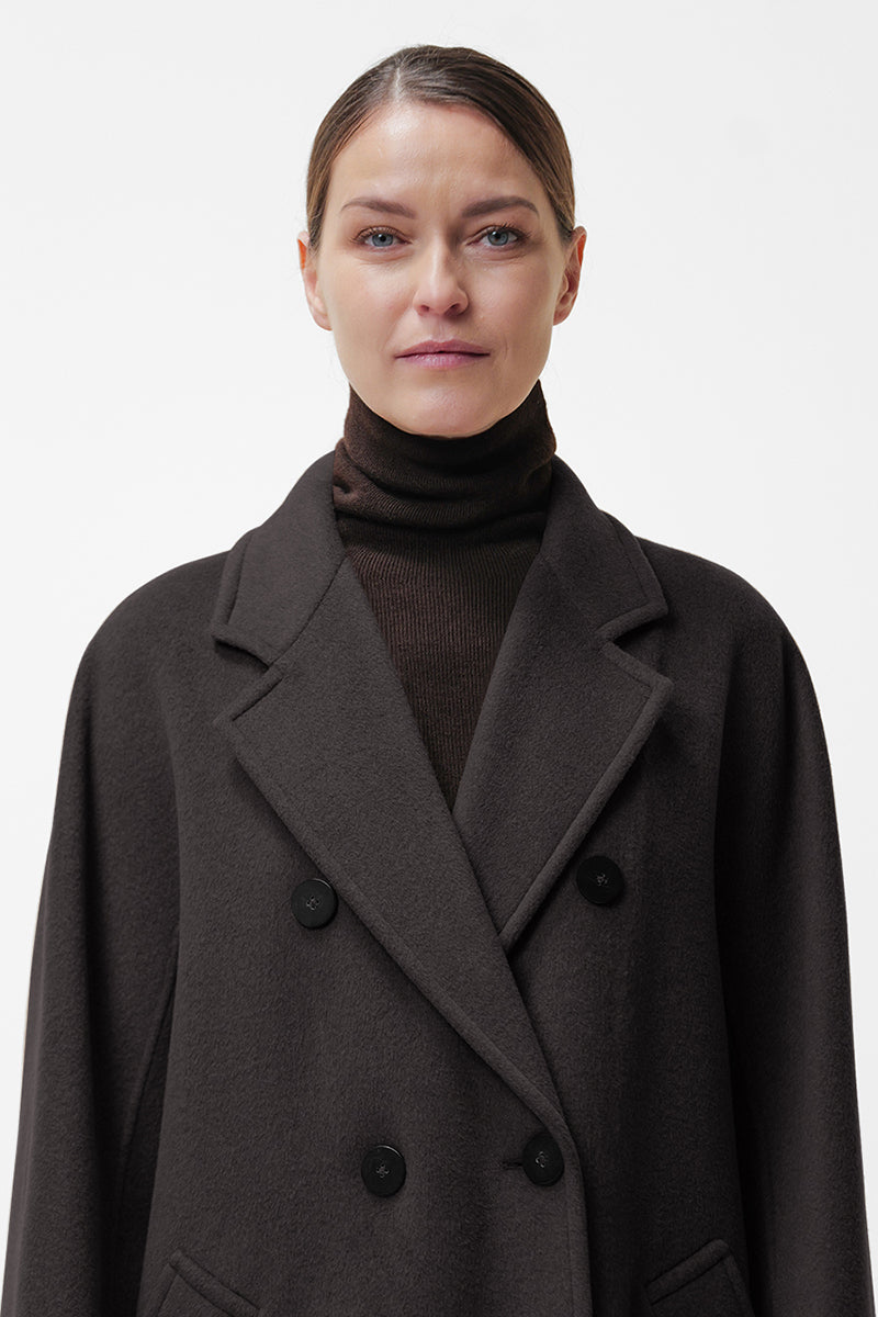 Elvia double-breasted long coat