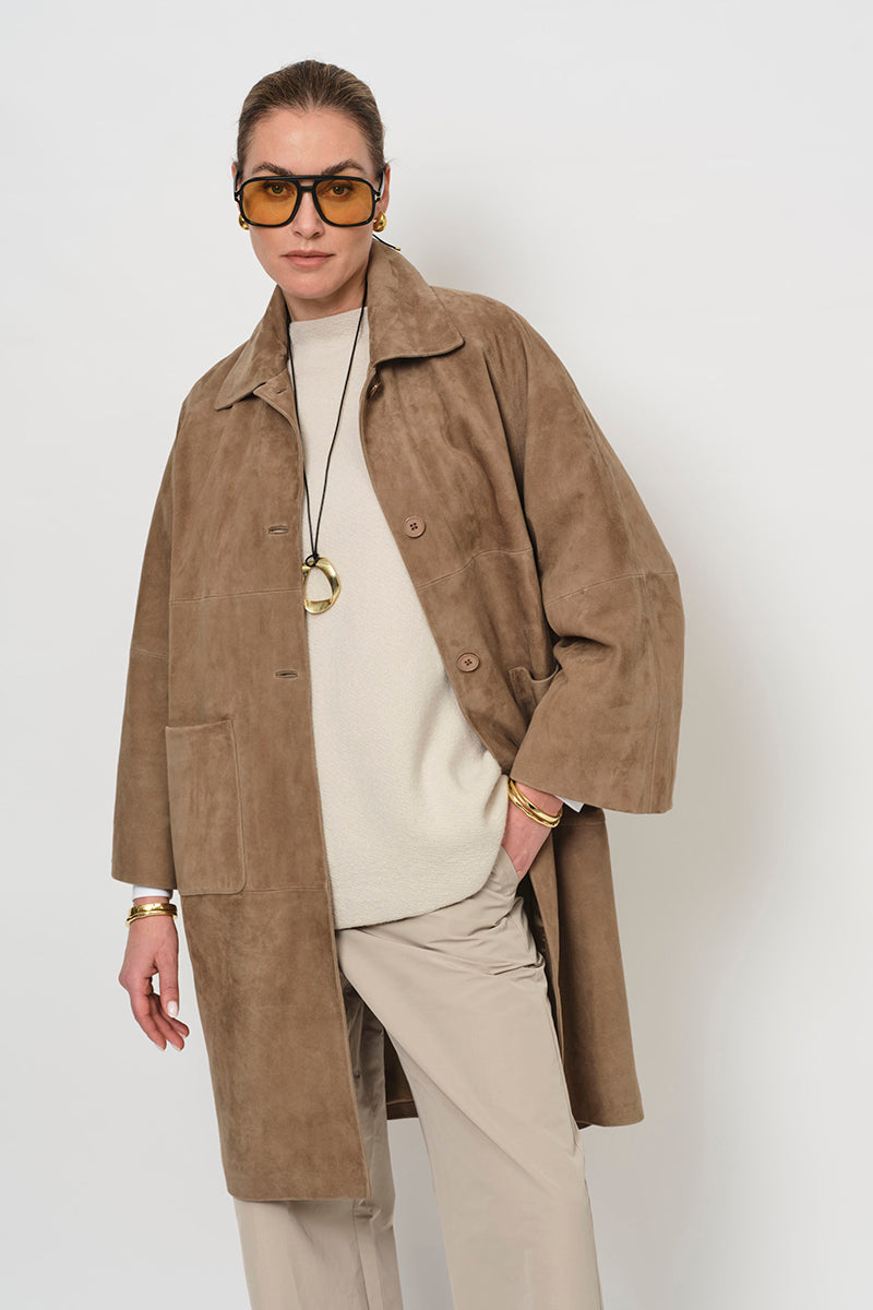 Suede long jacket