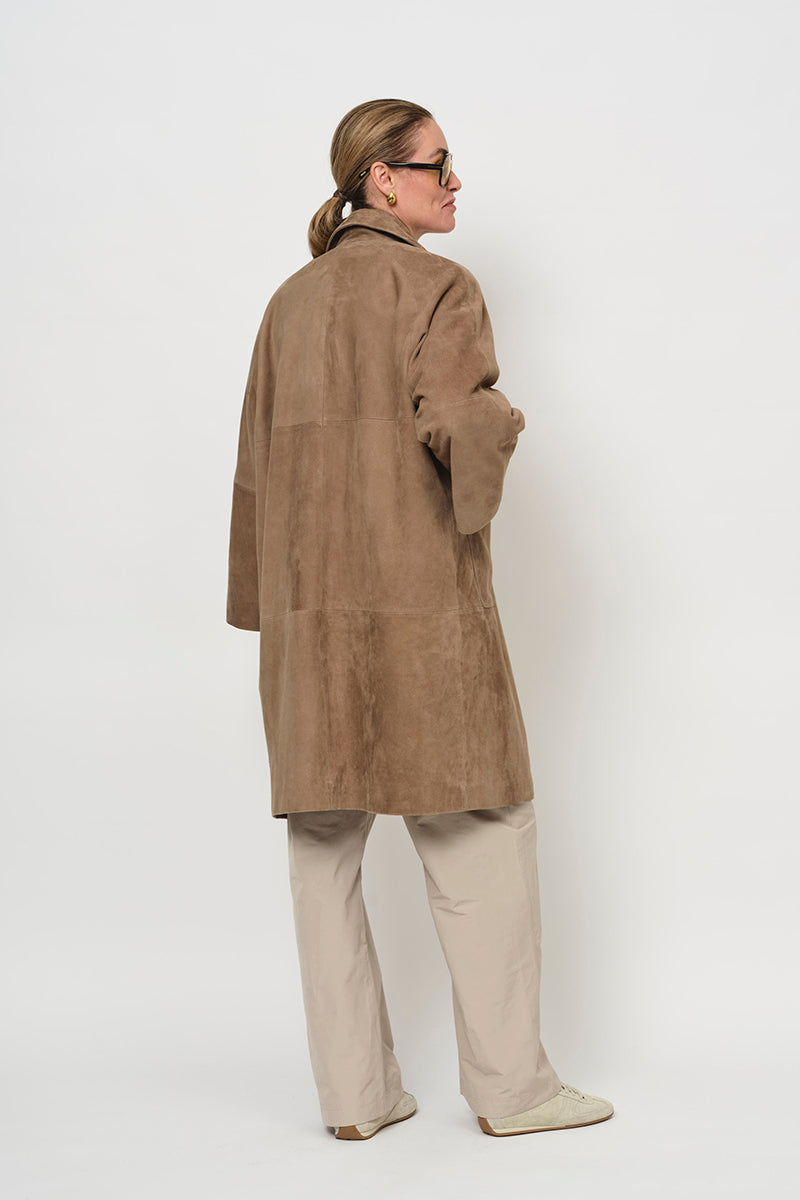Suede long jacket