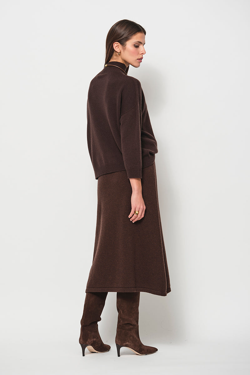 Raised neck cardigan