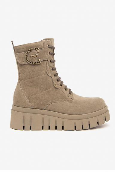 Suede combat boots