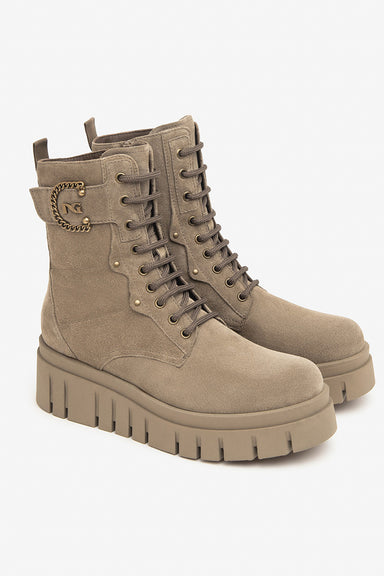 Suede combat boots