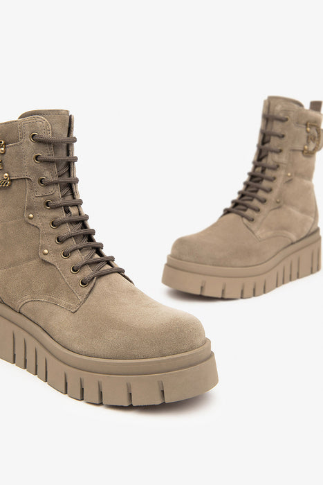 Suede combat boots