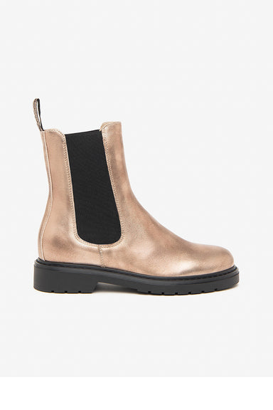 Gold leather chelsea boots