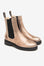 Gold leather chelsea boots