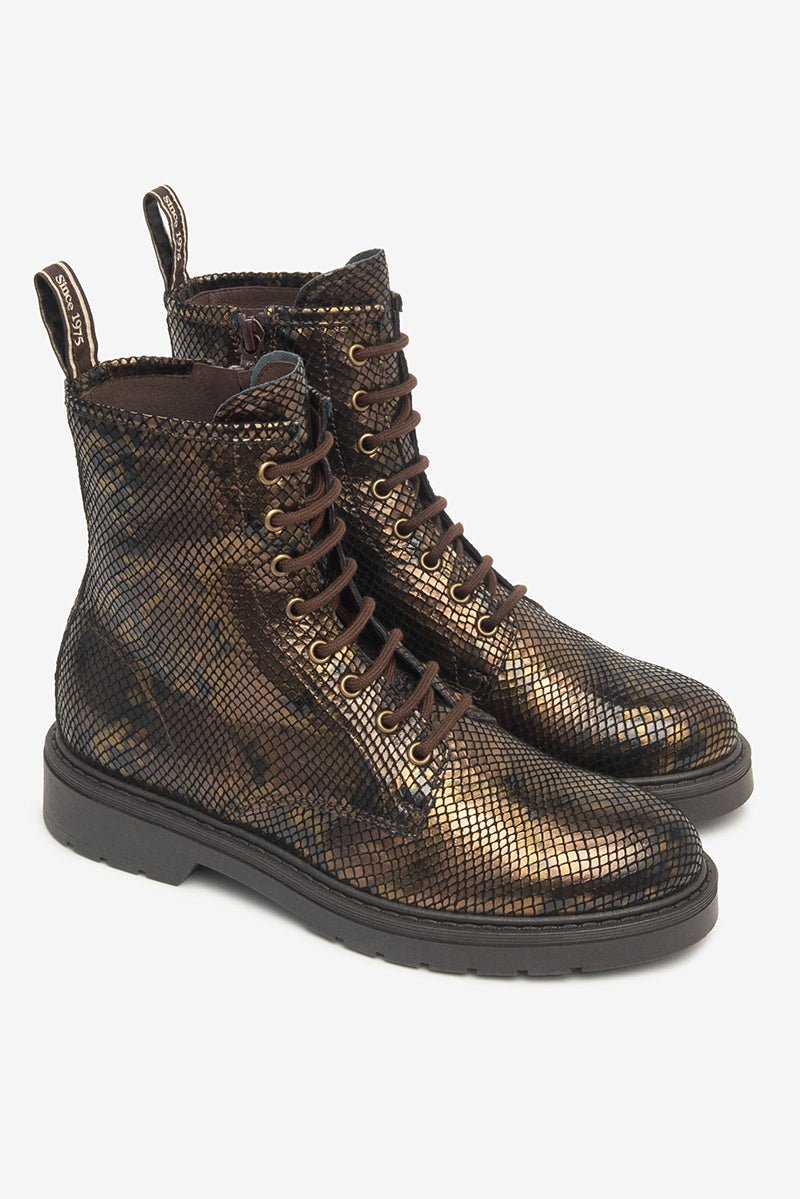 Leather combat boots