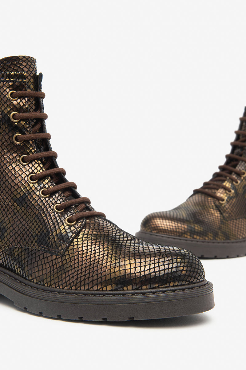 Leather combat boots