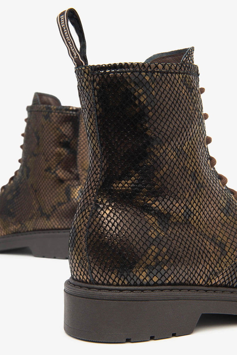 Leather combat boots