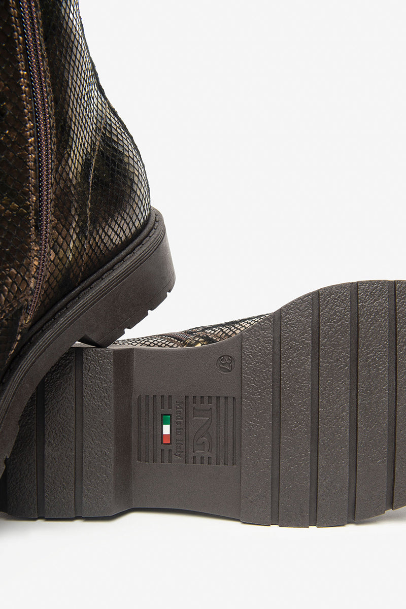 Leather combat boots