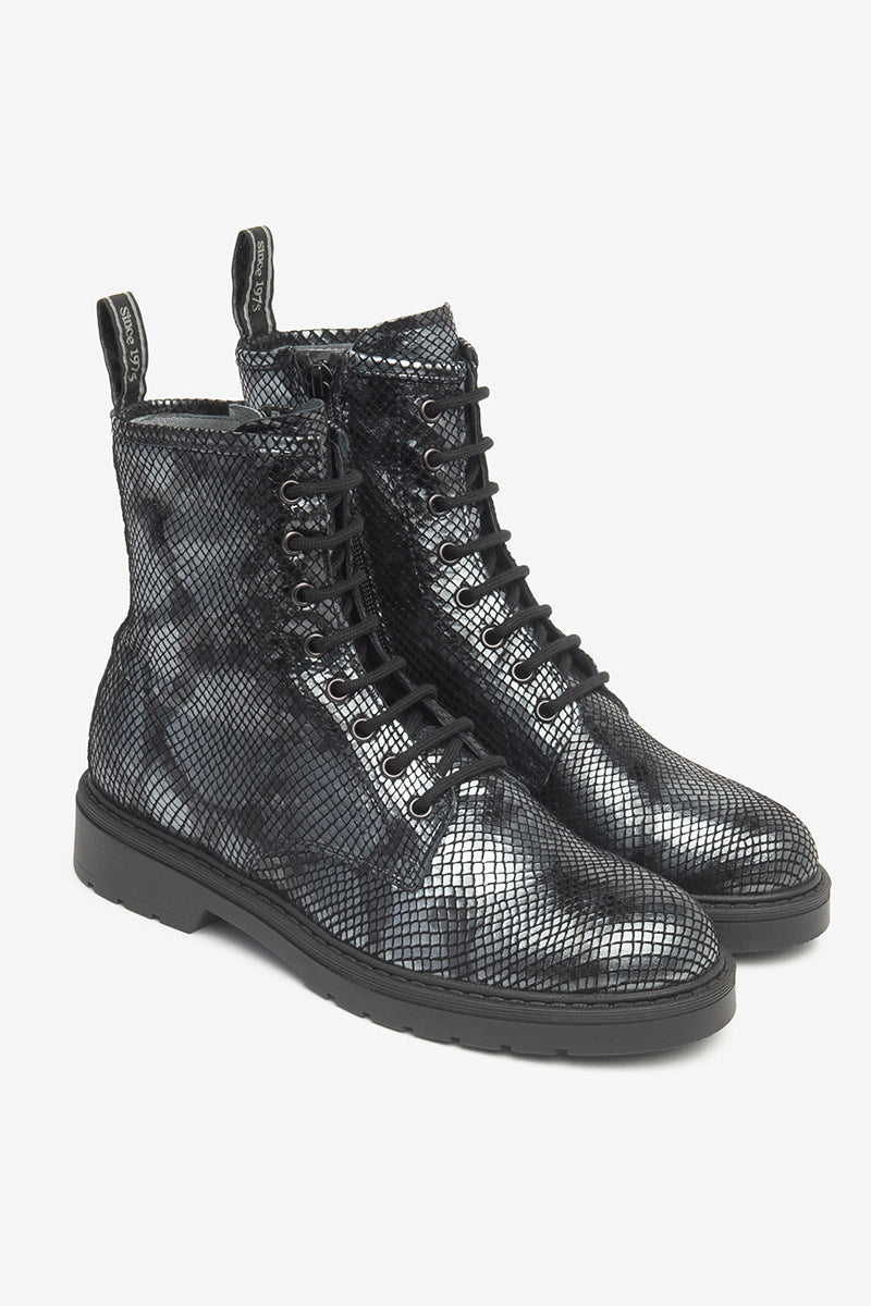 Leather combat boots