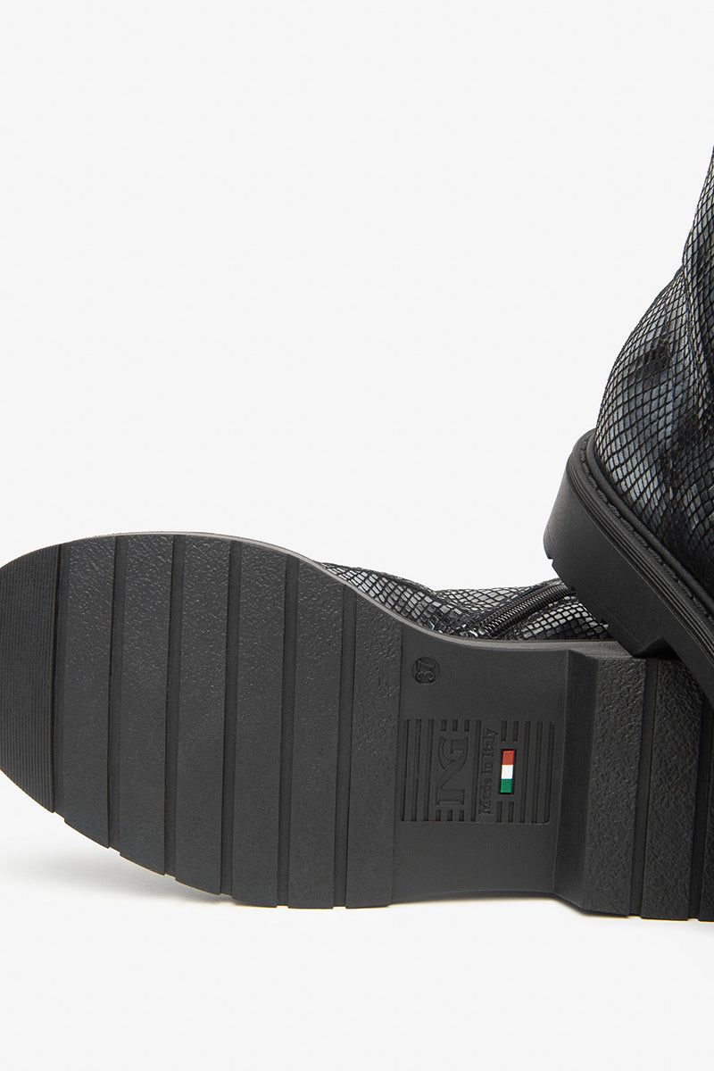 Leather combat boots