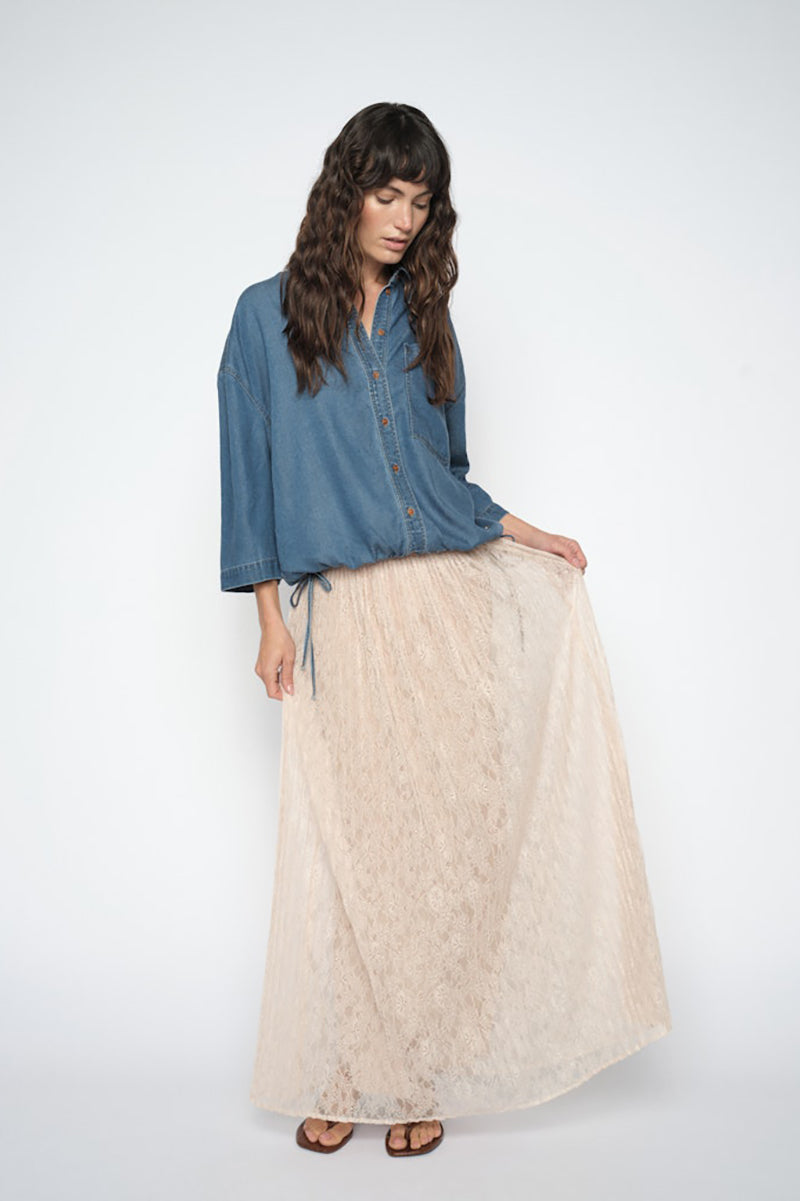 MMJurnee Lace Pleat Skirt