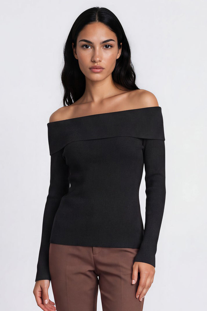 MMCaliz Rib Off-Shoulder Knit