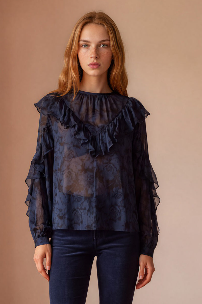MMRoya Ruffle Rose Blouse